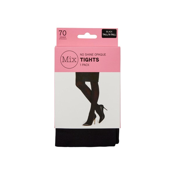 Mix No Shine Opaque Tights 70 Denier Black Tall/X-Tall | 1 pack