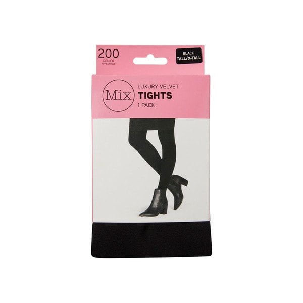 Mix Luxury Velvet Tights 200 Denier Black Tall/X-Tall | 1 pack