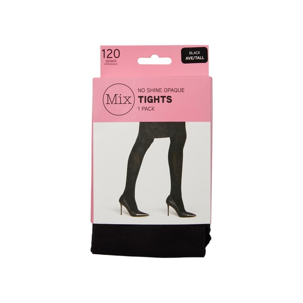 Mix No Shine Opaque Tights 120 Denier Black Ave/Tall | 1 pack