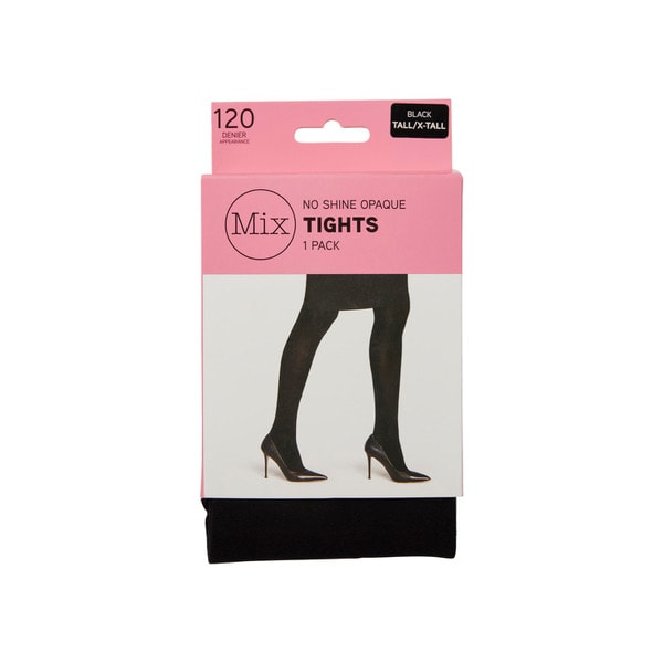 Mix No Shine Opaque Tights 120 Denier Black Tall/ X-Tall | 1 pack
