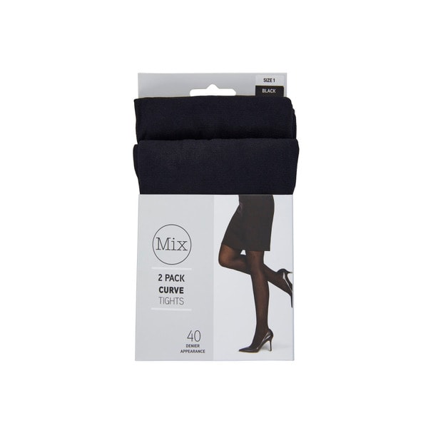 Mix Fuller Figure Tight 40D Black Size 1 | 2 pack