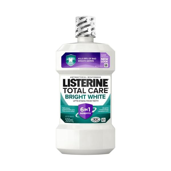 Listerine Bright White Multi Action Whitening Mouthwash Lemon Flavour & Salt | 500mL
