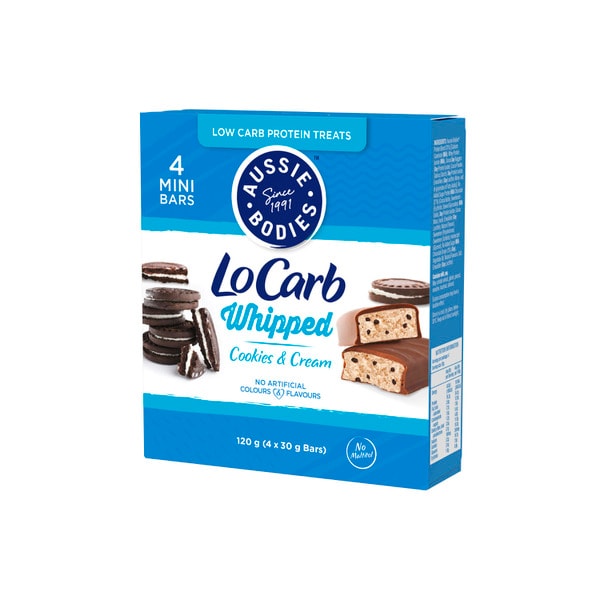 Aussie Bodies Lo Carb Whip'd Cookies & Cream Protein Bar | 120g