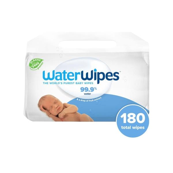 WaterWipes Fragrance Free Sensitive Skin 180 Baby Wipes | 180 pack