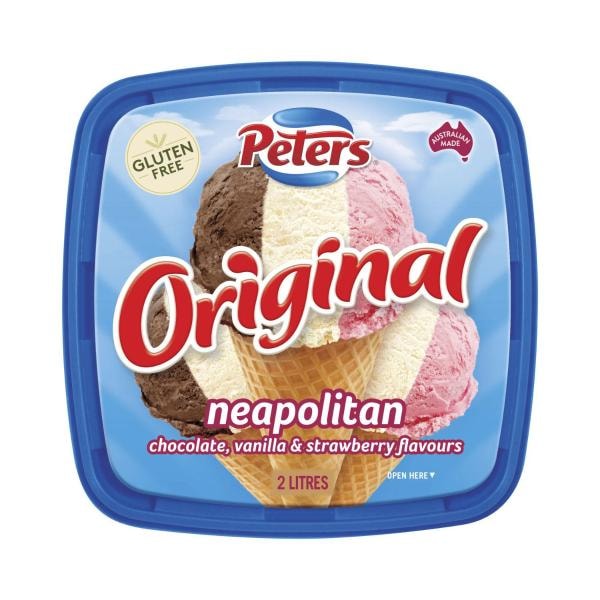 Peters Gluten Free Original Neapolitan Multi Flavoured Ice Cream Tub | 2L