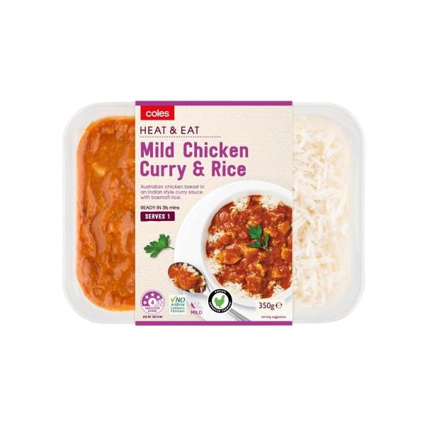 Coles Meals Indian Chicken Curry With Rice | 350g