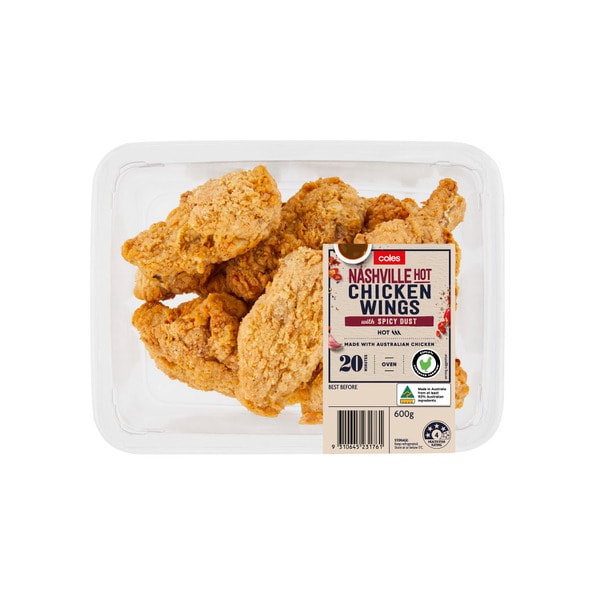 Coles RSPCA Approved Chicken Hot Wings Nashville | 600g