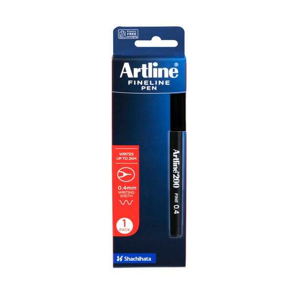 Artline 200 Fineline Black Pen | 1 each