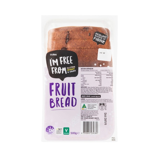 Coles I'M Free From Fruit Loaf | 500g