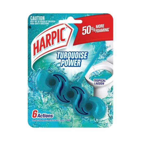 Harpic Turquoise Power 6 Tropical Lagoon Scent | 39g