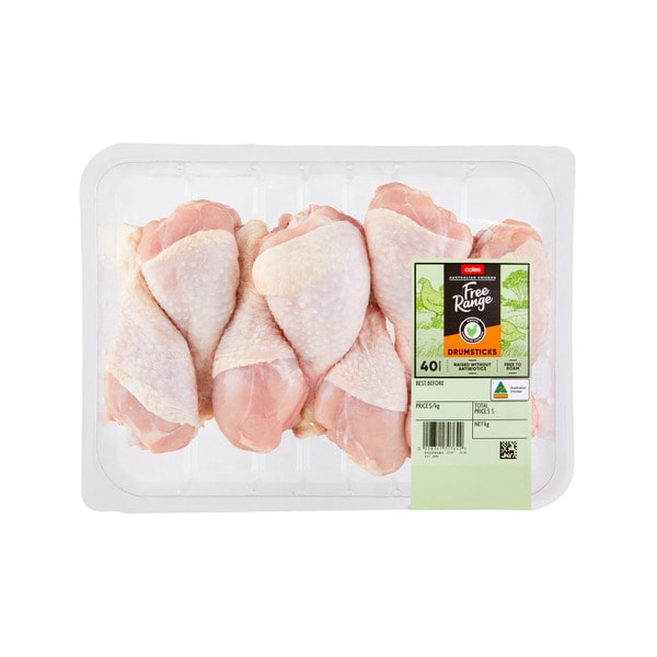 Coles Free Range RSPCA Approved Chicken Drumsticks | approx. 1.4kg