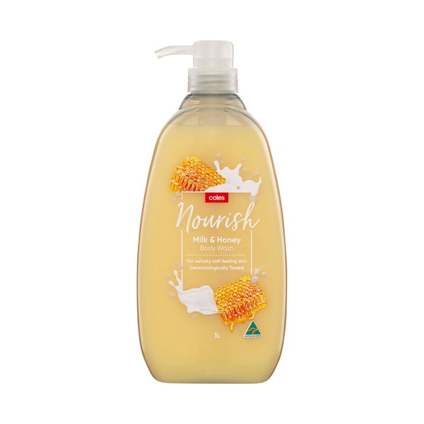 Coles Nourish Milk & Honey Body Wash | 1L