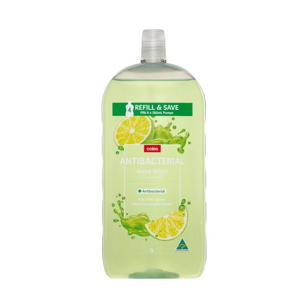 Coles Antibacterial Hand Wash Lime Fresh | 1L