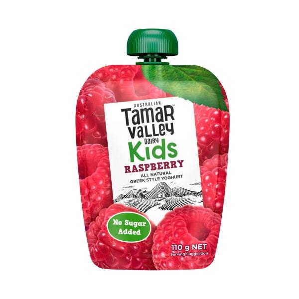 Tamar Valley Kids Greek Natural Raspberry Yoghurt Pouch | 110g