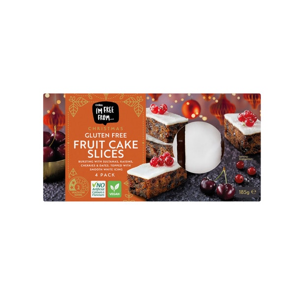 Coles I'M Free From Fruit Cake Slices 4 pack | 185g