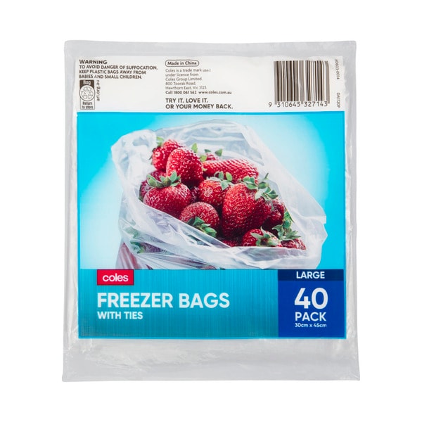 Coles Bags Freezer Large | 40 pack