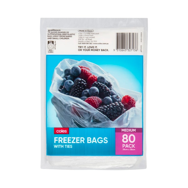 Coles Bags Freezer Medium | 80 pack