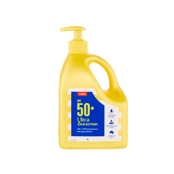 Coles SPF 50+ Sunscreen Ultra Pump | 1L