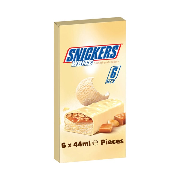 Snickers WHITE Creamy Ice Bar 6 Pack Multipack | 264mL