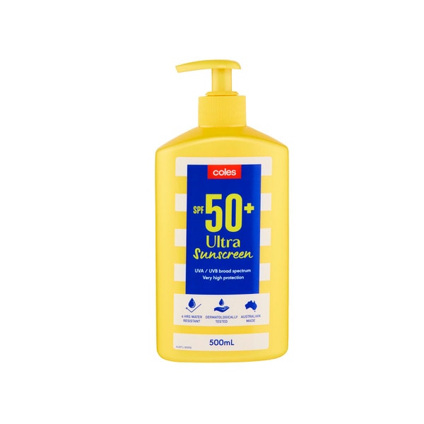 Coles SPF 50+ Sunscreen Ultra Pump | 500mL