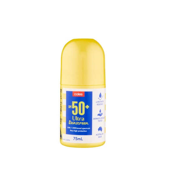 Coles SPF 50+ Sunscreen Ultra Roll On | 75mL