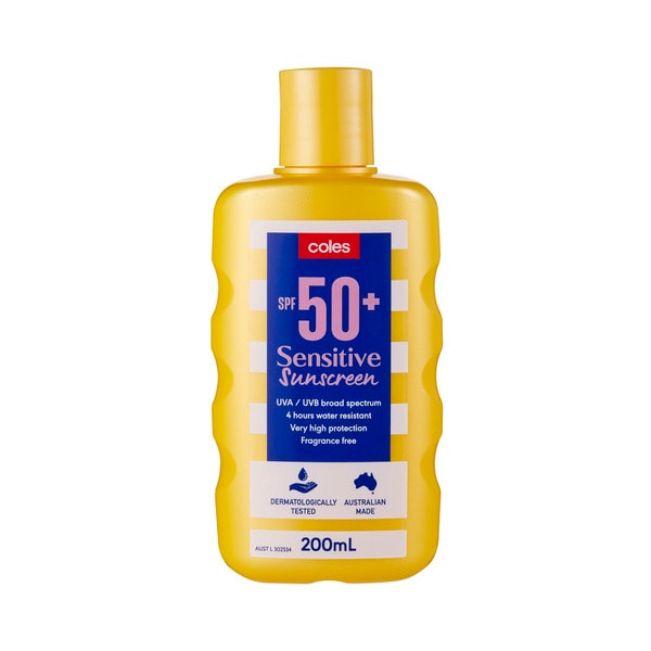 Coles SPF 50+ Sunscreen Ultra Sensitive | 200mL