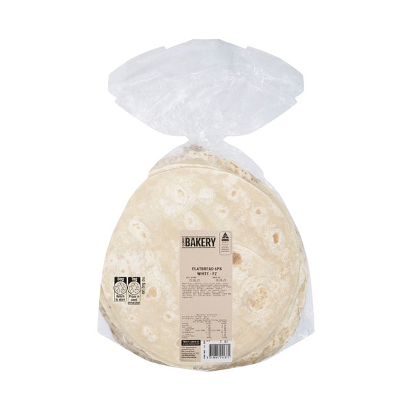Coles Bakery Flatbread White | 6 pack