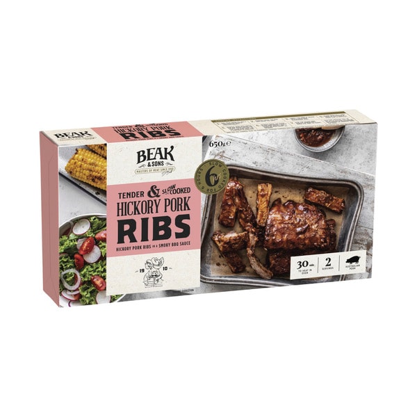 Beak & Sons Hickory BBQ Pork Ribs | 650g