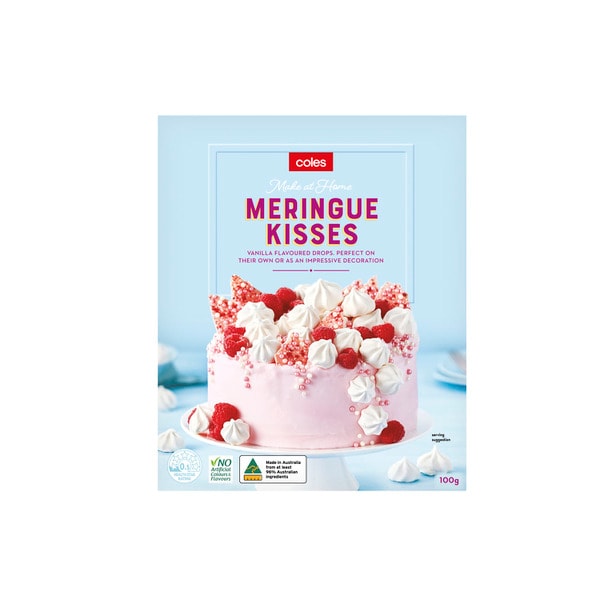 Coles Vanilla Flavoured Meringue Kisses | 100g