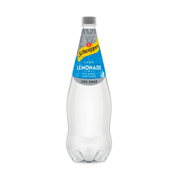 Schweppes Zero Sugar Lemonade Soft Drink Bottle | 1.1L