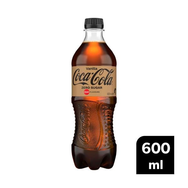 Coca-Cola Zero Sugar Vanilla Soft Drink Bottle | 600mL