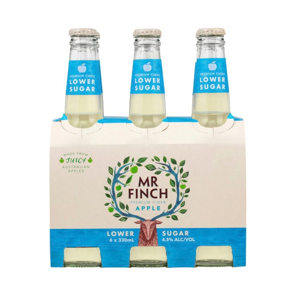 Mr Finch Apple Lower Sugar Cider Bottle 330mL | 6 Pack