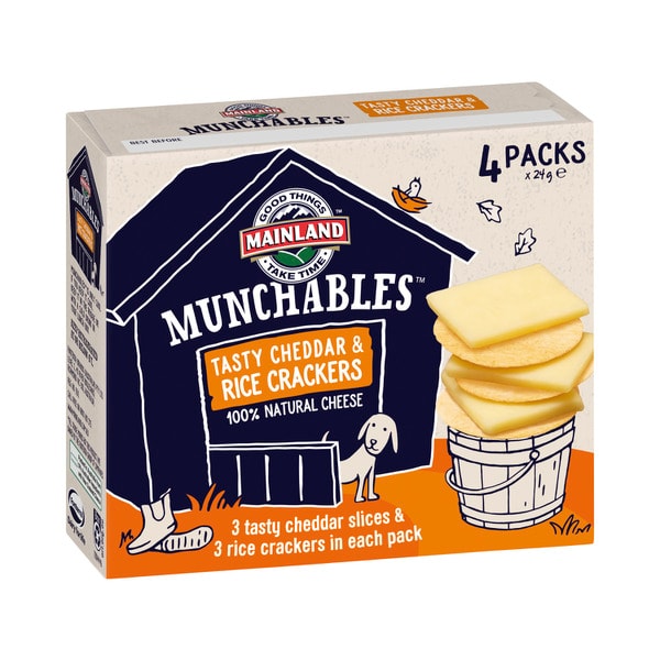 Mainland Munchables Cheese & Rice Crackers 4 Pack | 96g
