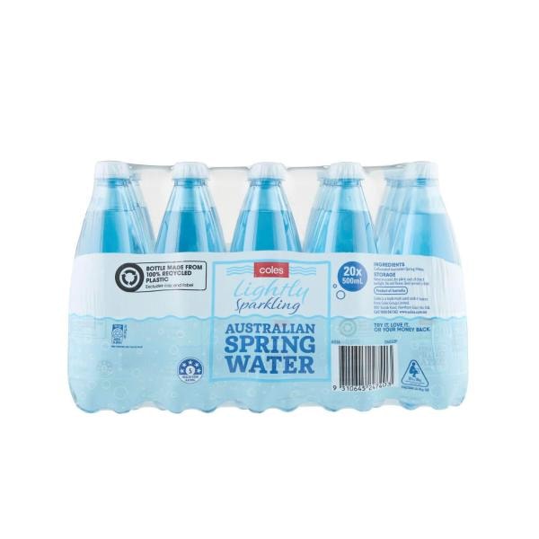 Coles Lightly Sparkling Water 500Ml | 20 pack