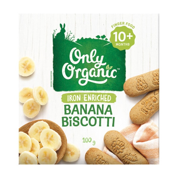Only Organic Banana Biscotti | 100g