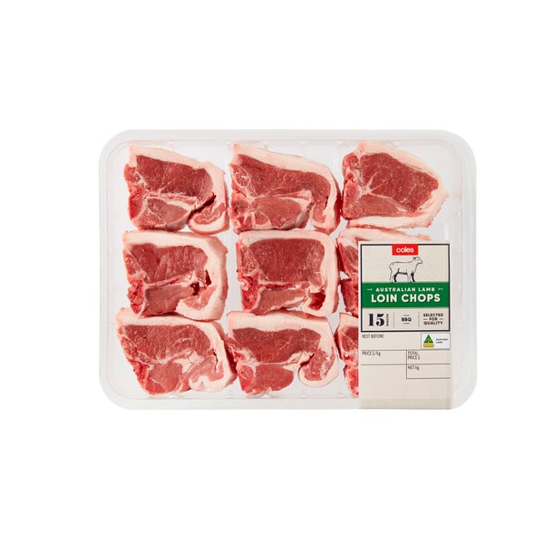 Coles Lamb Loin Chops Bulk | approx. 890g
