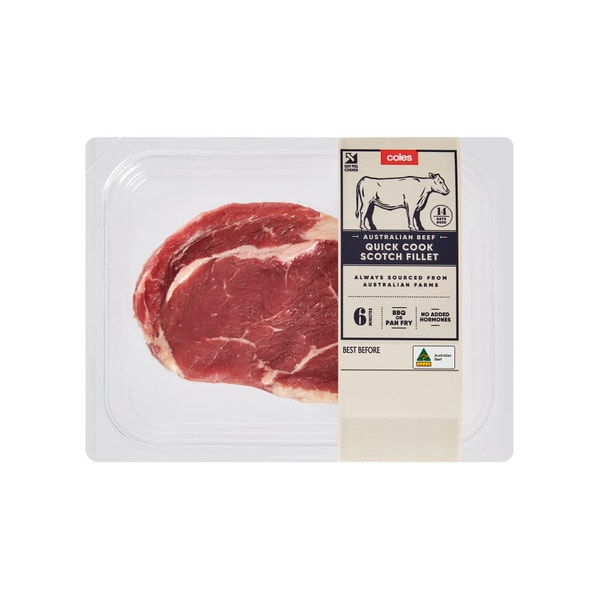 Coles No Added Hormone Beef Quick Cook Scotch Fillet Steak | 170g