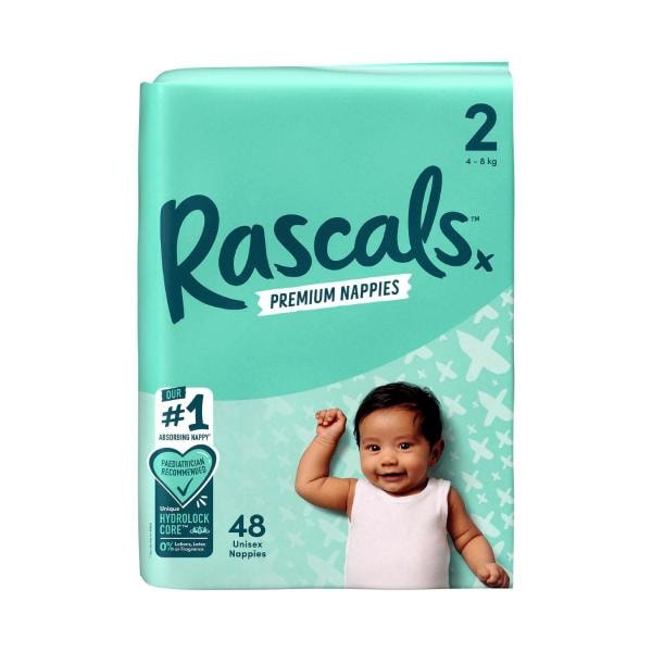 Rascal + Friends Nappies Size 2 Infant | 48 pack