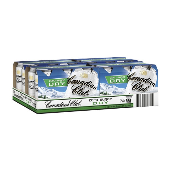 Canadian Club & Zero Sugar Dry Can 375mL | 24 Pack