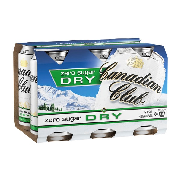 Canadian Club & Zero Sugar Dry Can 375mL | 6 Pack