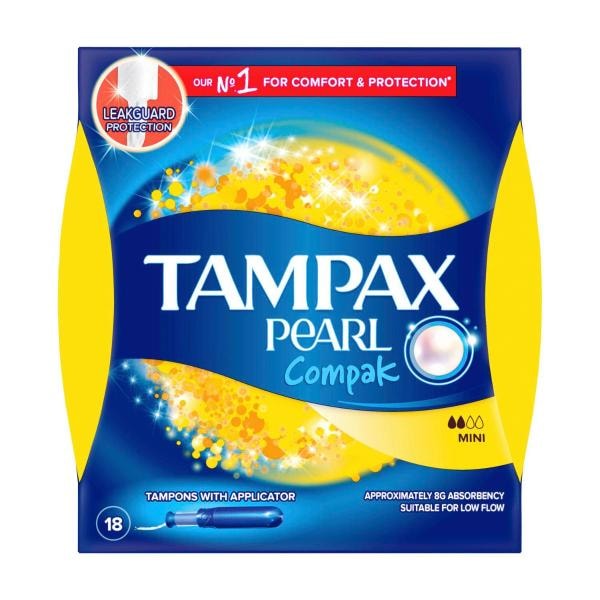Tampax Pearl Compak Regular Tampon With Applicator | 18 pack