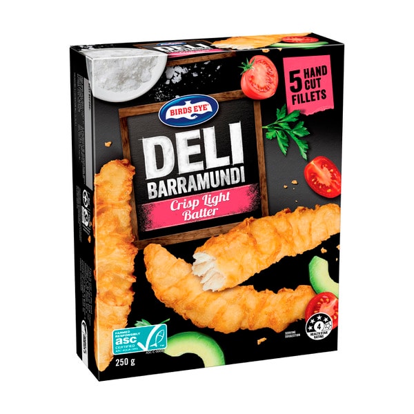 Birds Eye Frozen Deli Barramundi Crisp Light Batter 5 pack | 250g