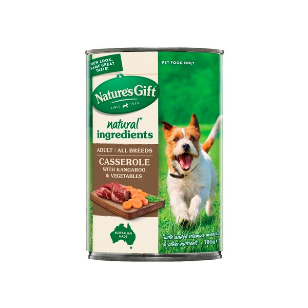 Nature's Gift Adult All Breeds Wet Dog Food Casserole Gravy Kangaroo & Vegetables | 700g