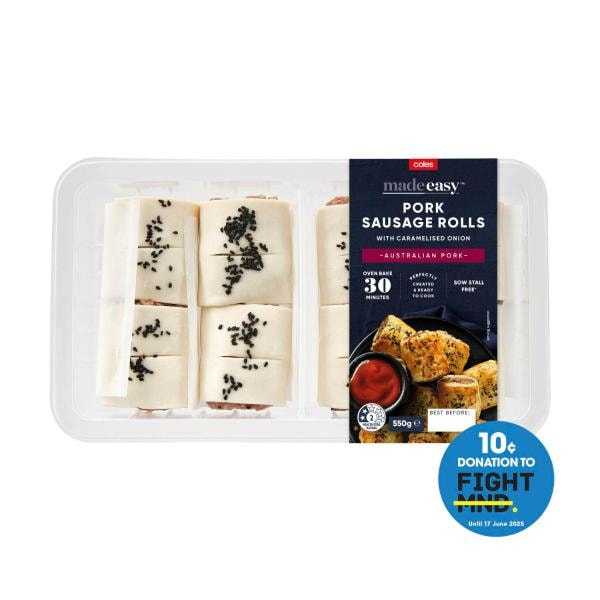 Coles Entertaining Pork & Caramelised Onion Sausage Rolls | 550g