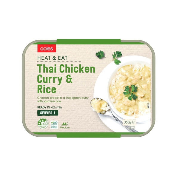 Coles Meals Thai Chicken Curry With Rice | 350g