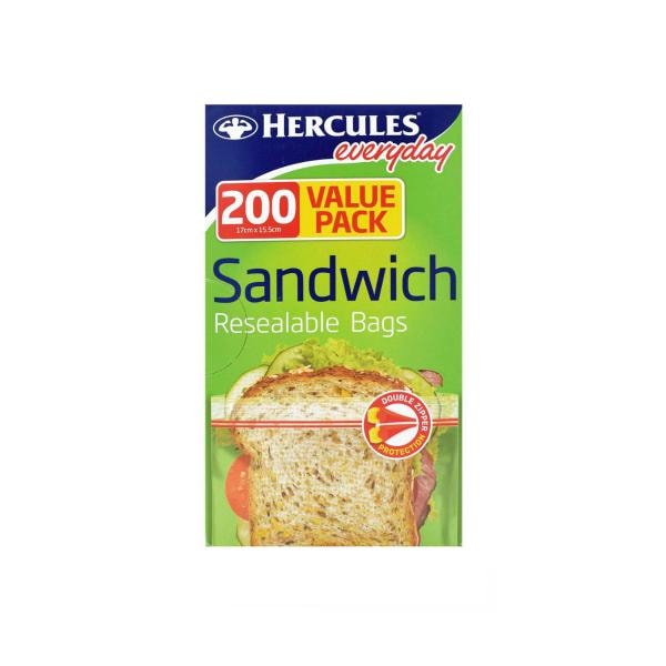 Hercules Resealable Value Pack Sandwich Bags | 200 pack