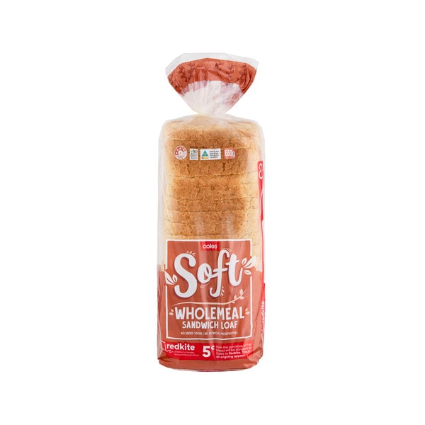 Coles Soft Wholemeal Sandwich Loaf | 650g