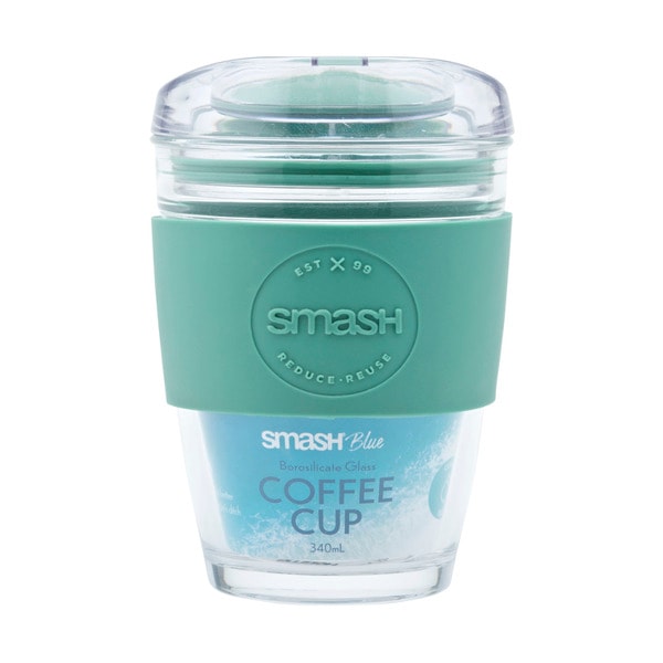 Smash Blue Glass Coffee Cup 340mL | 1 each