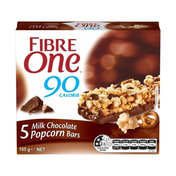Fibre One Milk Chocolate Popcorn Bars | 105g