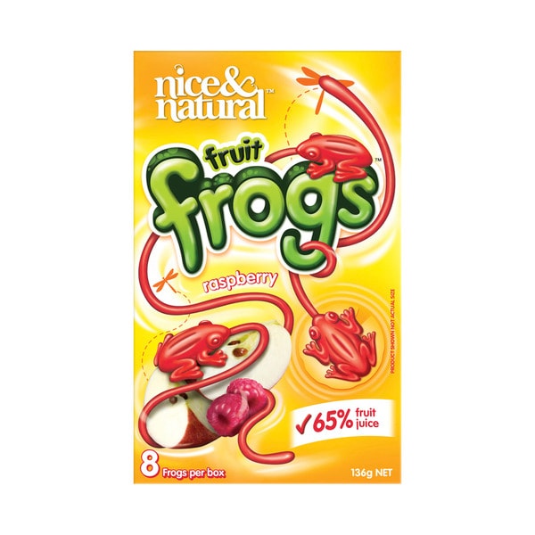 Nice & Natural Raspberry Flavour Fruit Frogs 8 pack | 136g